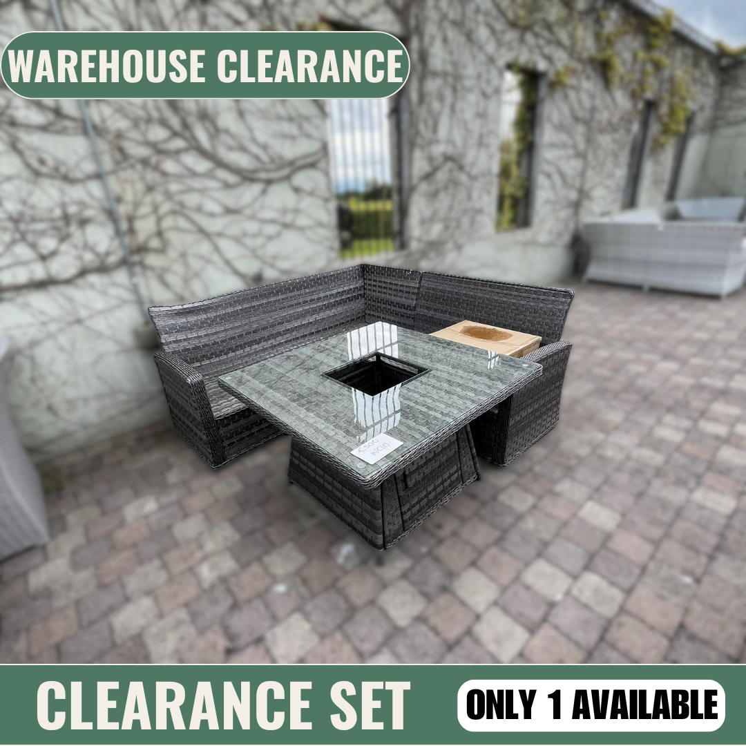 Casual Dining with Firepit Set (Grey) - Clearance