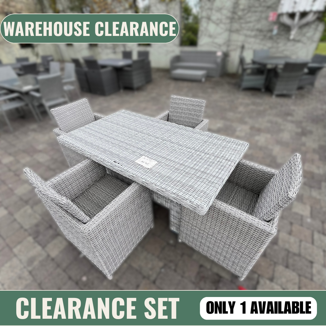 Rectangle 4 Seater Set with Rising Table - Clearance