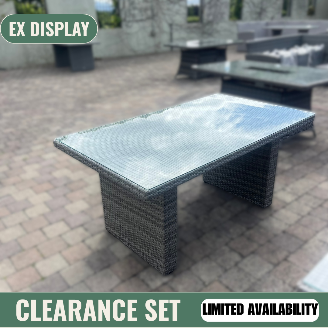 Oxford Rectangular Table With Glass - Clearance