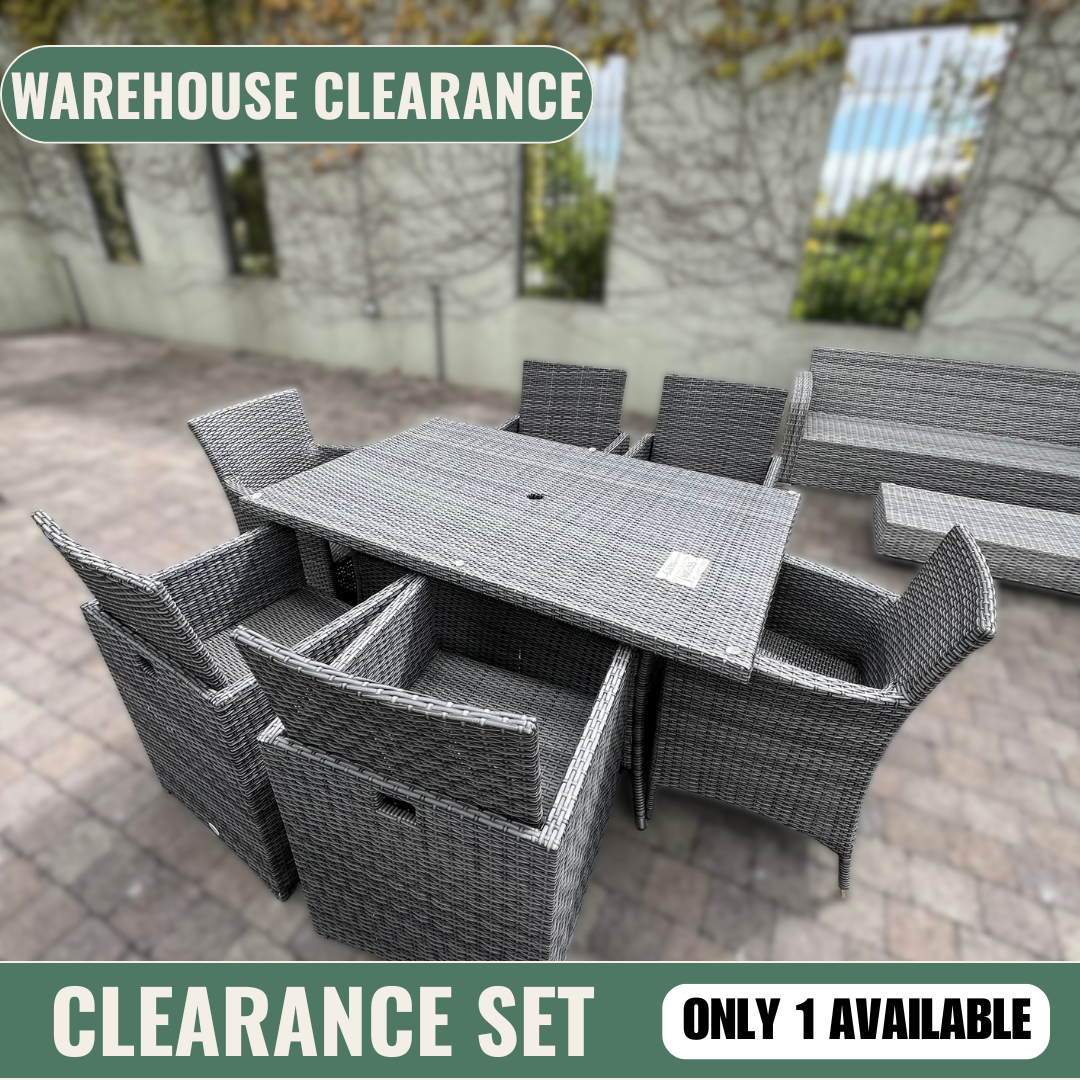 Gardina 6 Seater Set - Rectangle Grey - Clearance