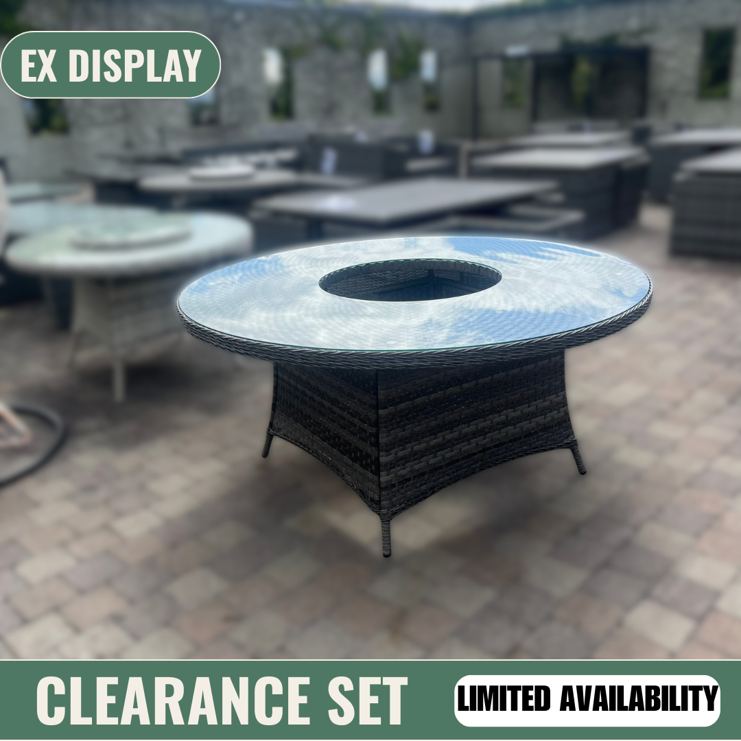 Boston Round Table With Glass (No Firepit) - Clearance