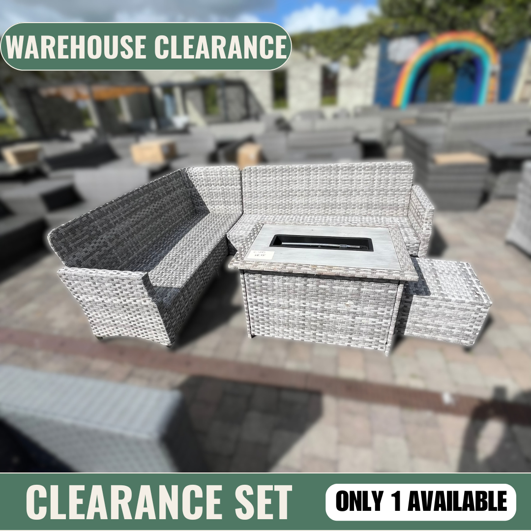 Venice Corner with Firepit Table - No Cushions- Clearance