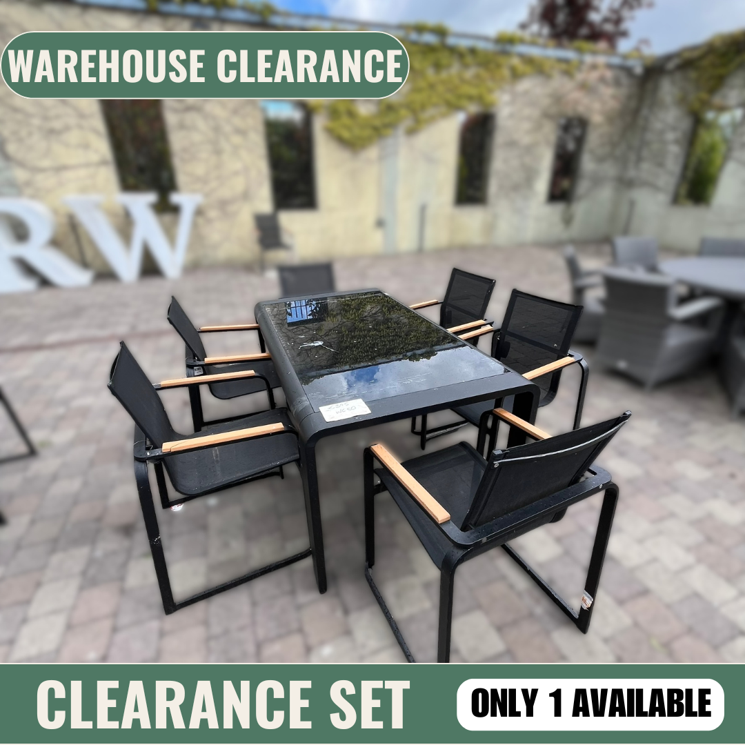 Black Metal 6 Seater Set - Clearance