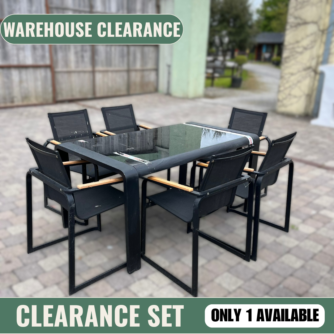 Black Metal 6 Seater Set - Clearance