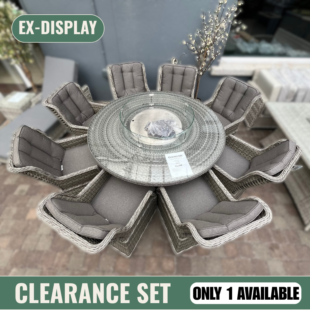 Bali/Boston 8-Seater Fire Pit Set - Clearance