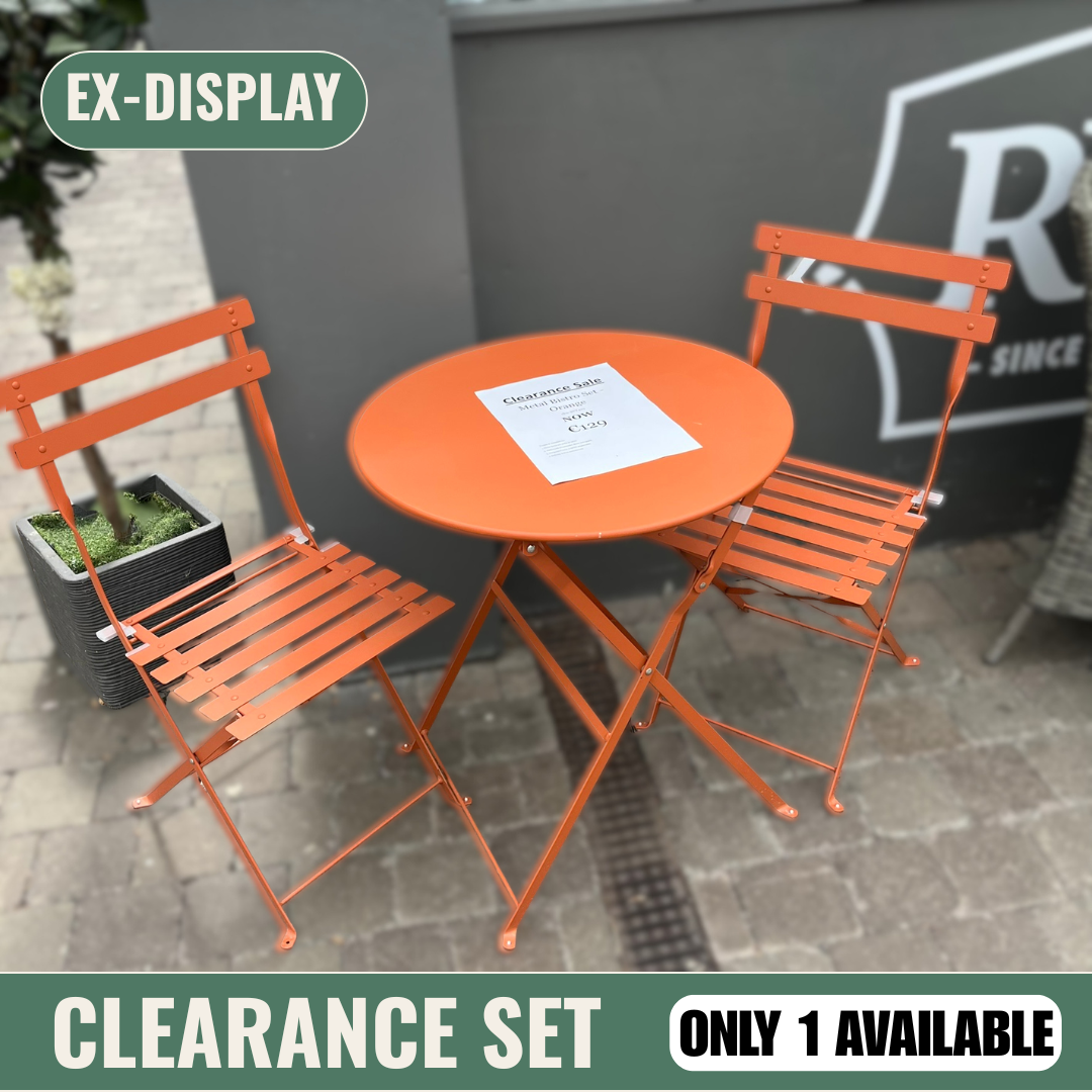 Metal Bistro Set (Orange) - Clearance
