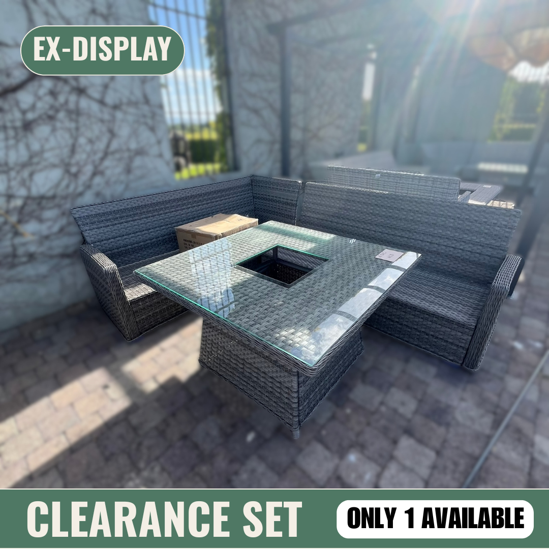 Casual Dining with Firepit Set (Grey) - Clearance