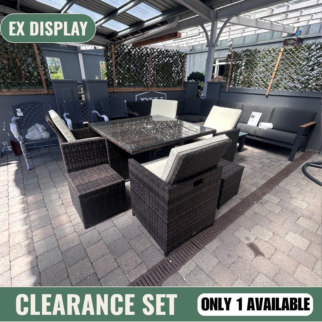 Cube 4 Seater Natural Rattan Set - Clearance