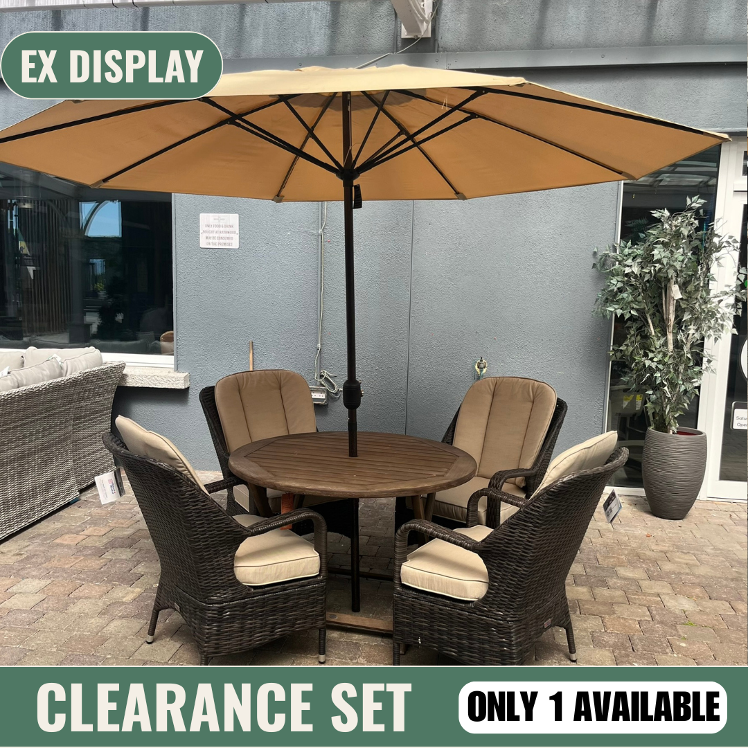 Chambery 4 Seater Set (with Parasol) - Clearance