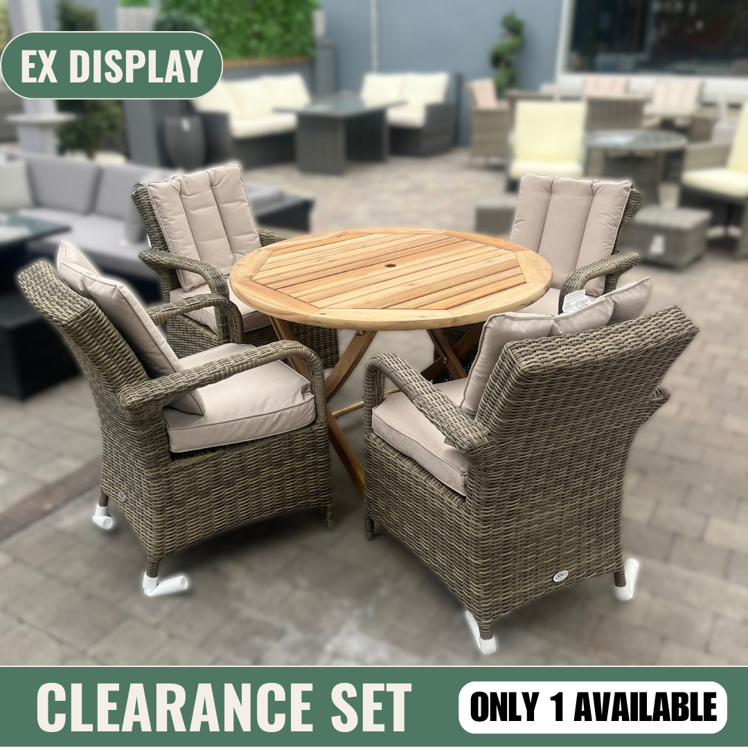 Wooden Table With Chester Chairs - Clearance