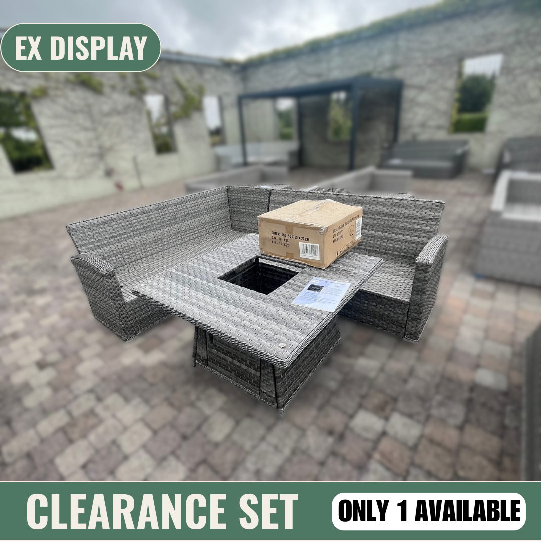 Casual Dining with Firepit Set (Grey) - Clearance