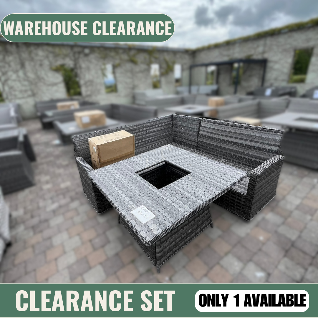 Casual Dining with Firepit Set (Grey) - Clearance