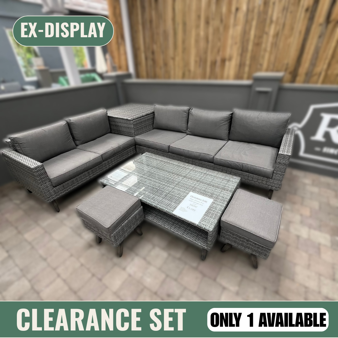 Corner Sofa Set with Storage Box - Grey