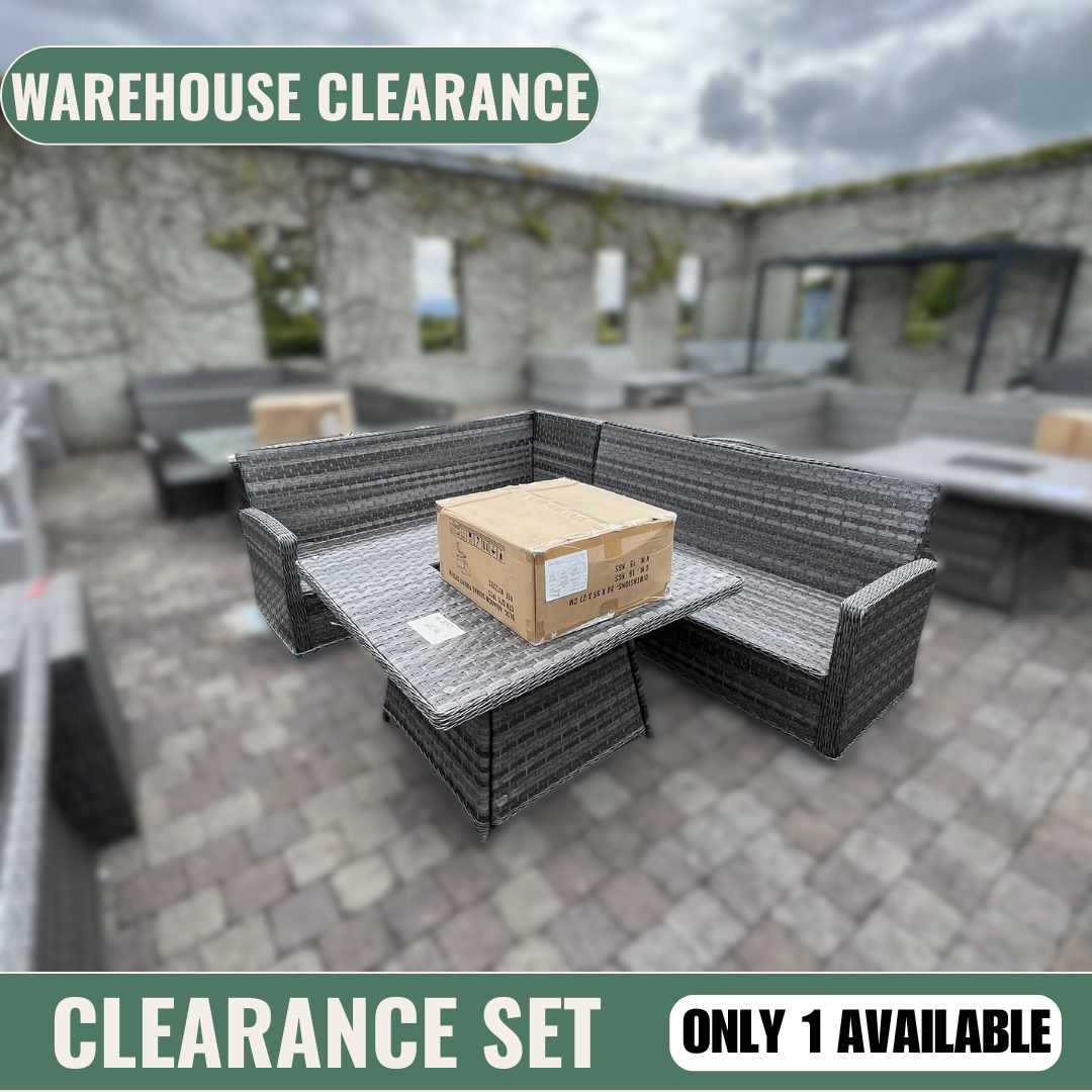 Casual Dining with Firepit Set (Grey) - Clearance