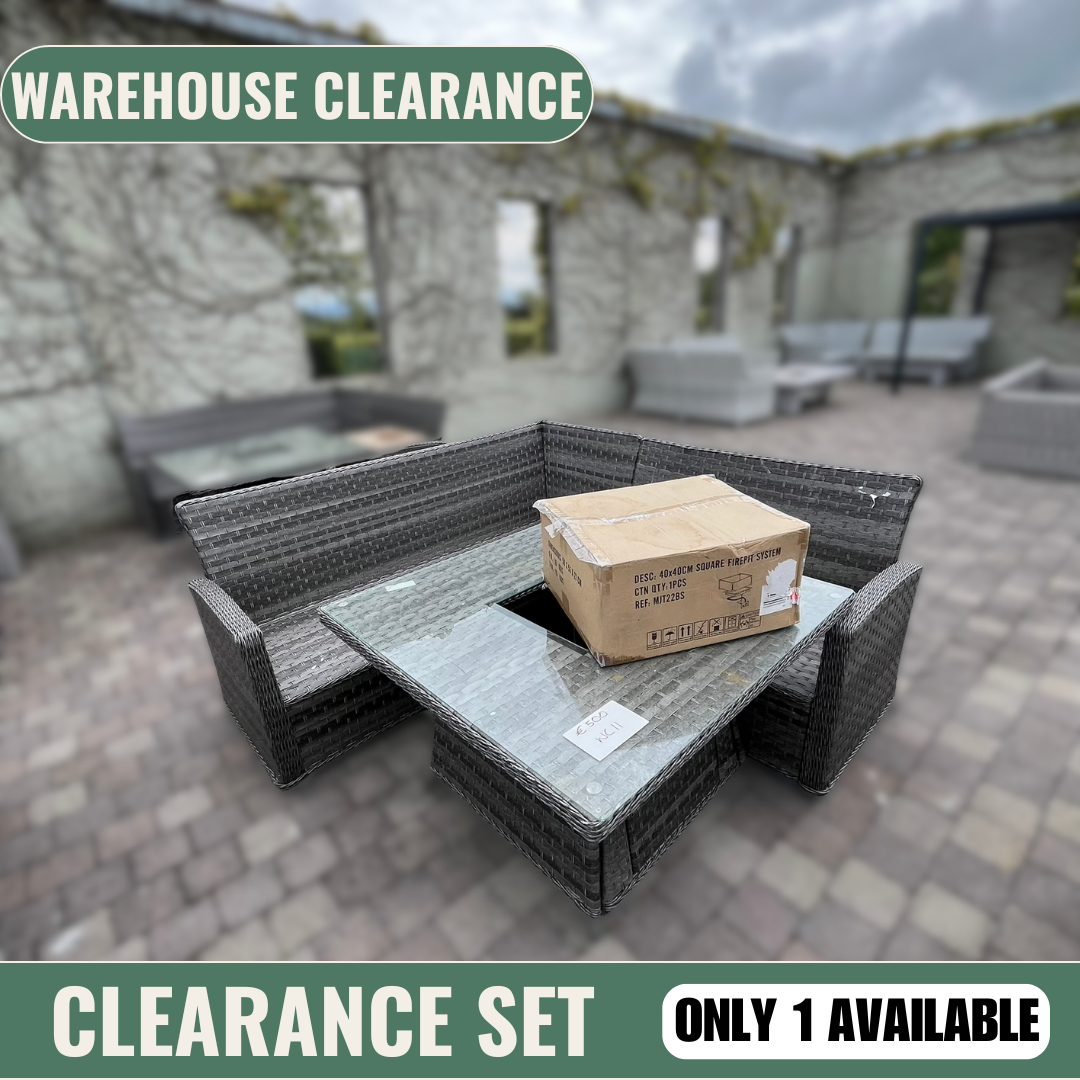 Casual Dining with Firepit Set (Grey) - Clearance