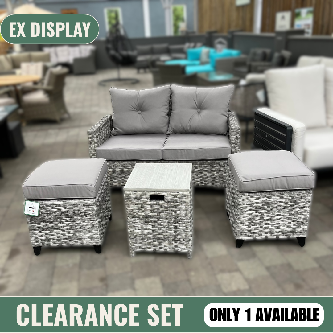 Vienna Sofa with Footstools and Small Table - Clearance