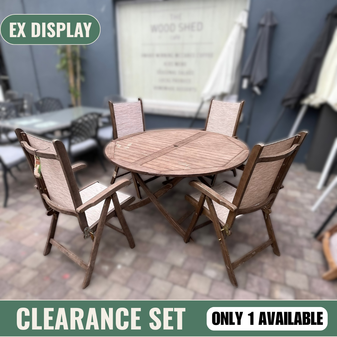 4 Seater Set with Wooden Table - Clearance