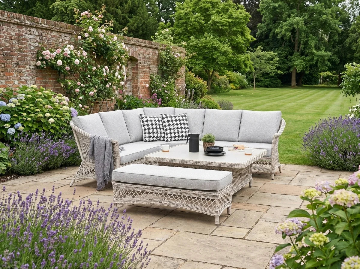 Cotswold - Comfort Corner Sofa Set with Square Height Adjustable Table