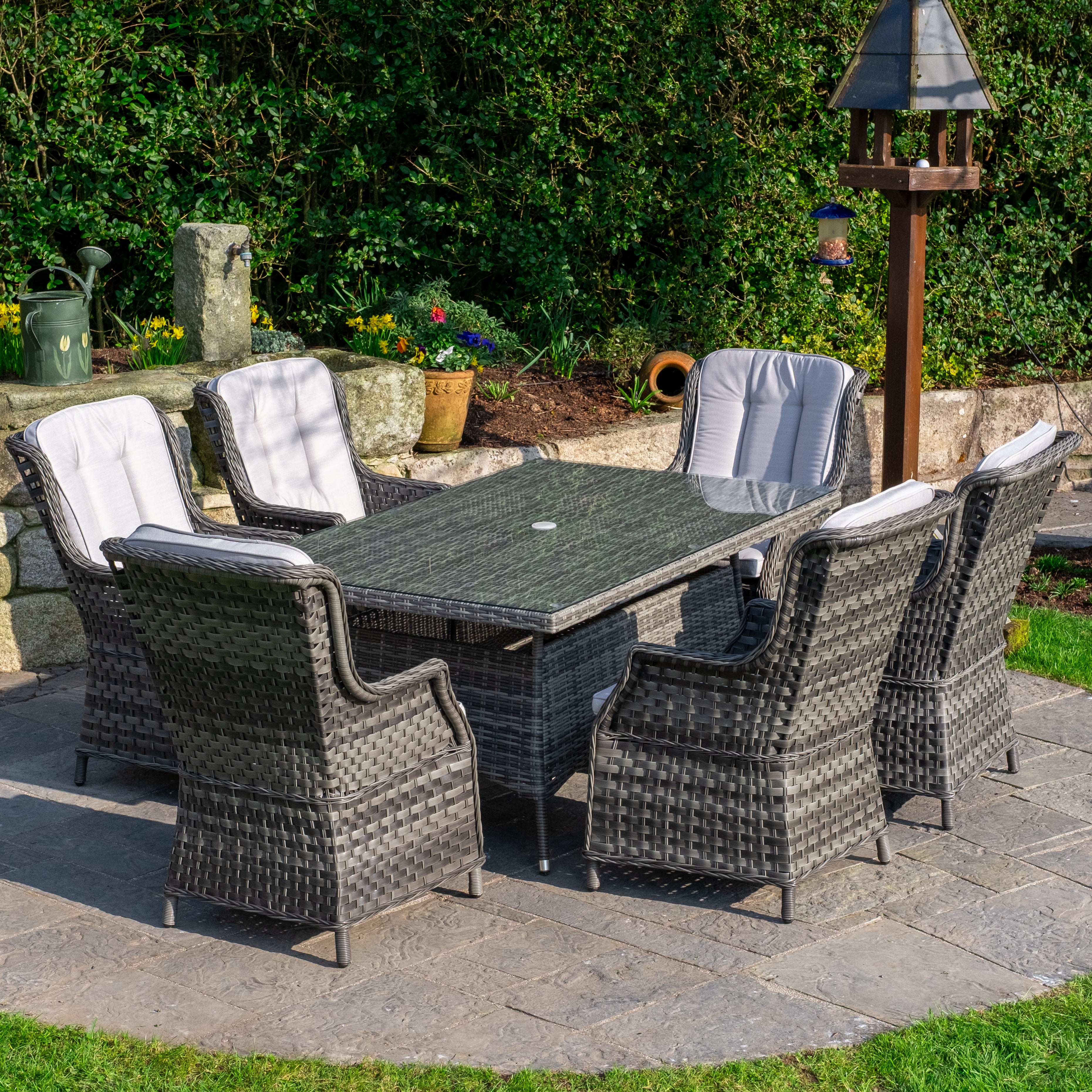 Ravenna - 6 Seat Rectangular Set (Grey)