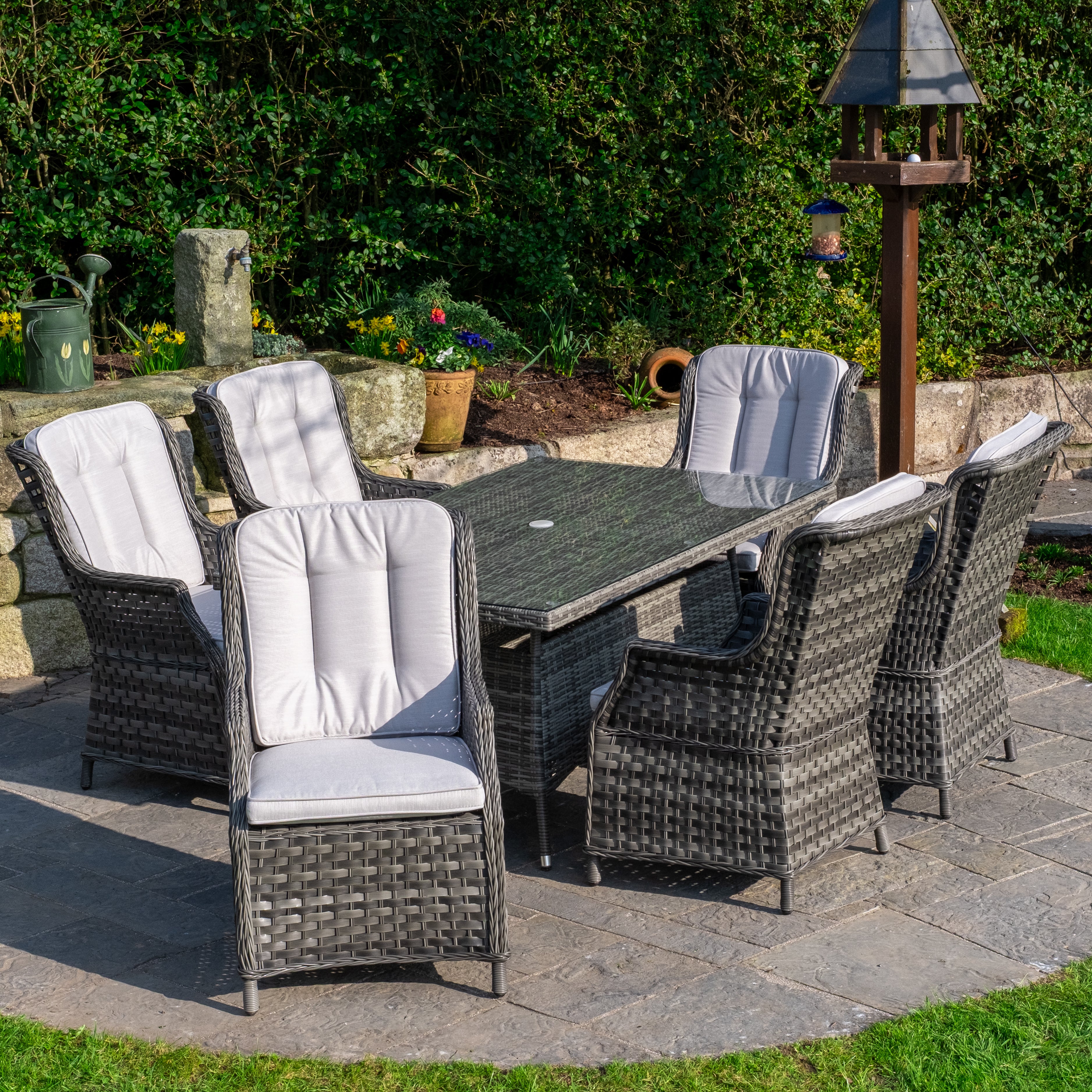 Ravenna - 6 Seat Rectangular Set (Grey)