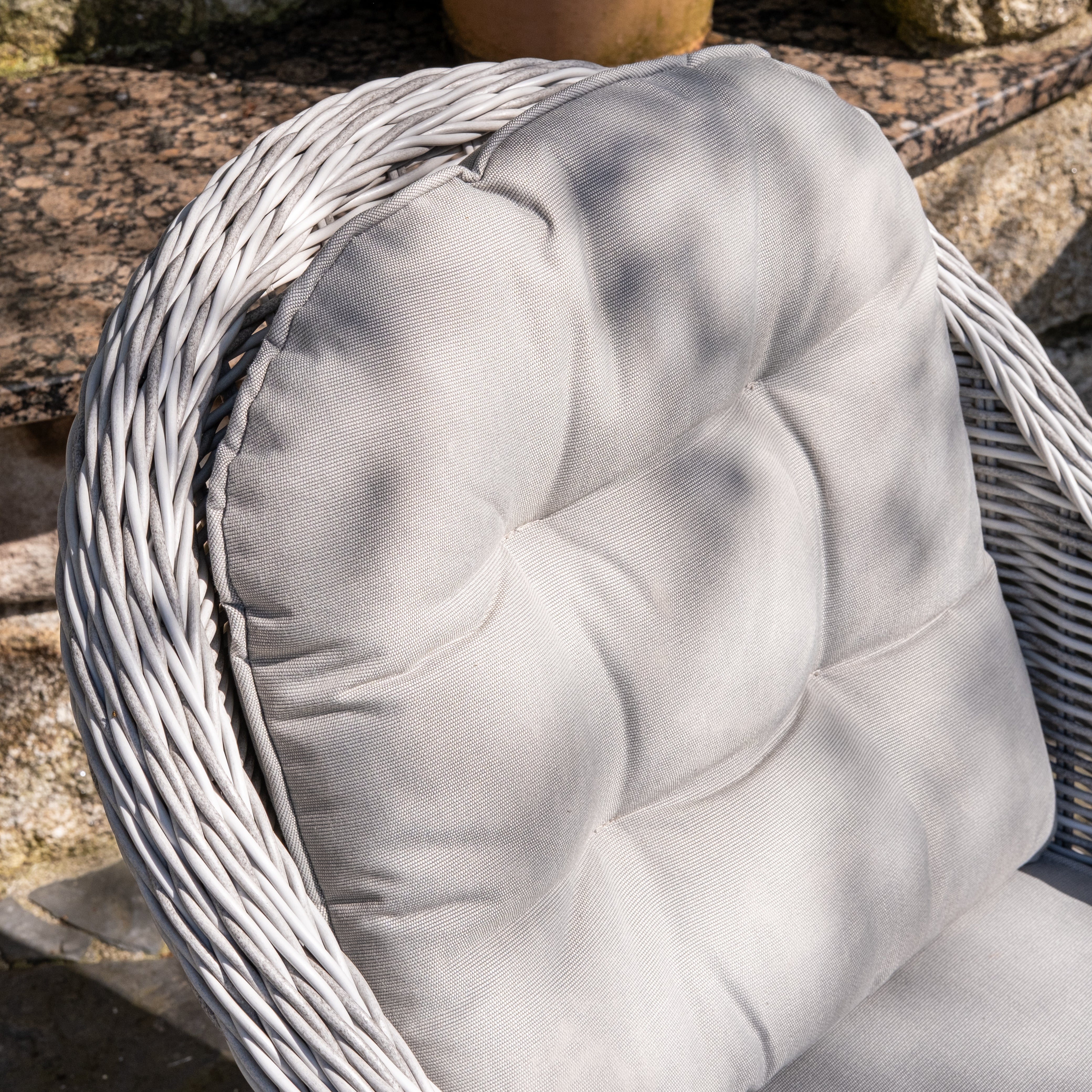 Sepino - 6 Seater Set with Round Table & Lazy Susan (Light Grey)