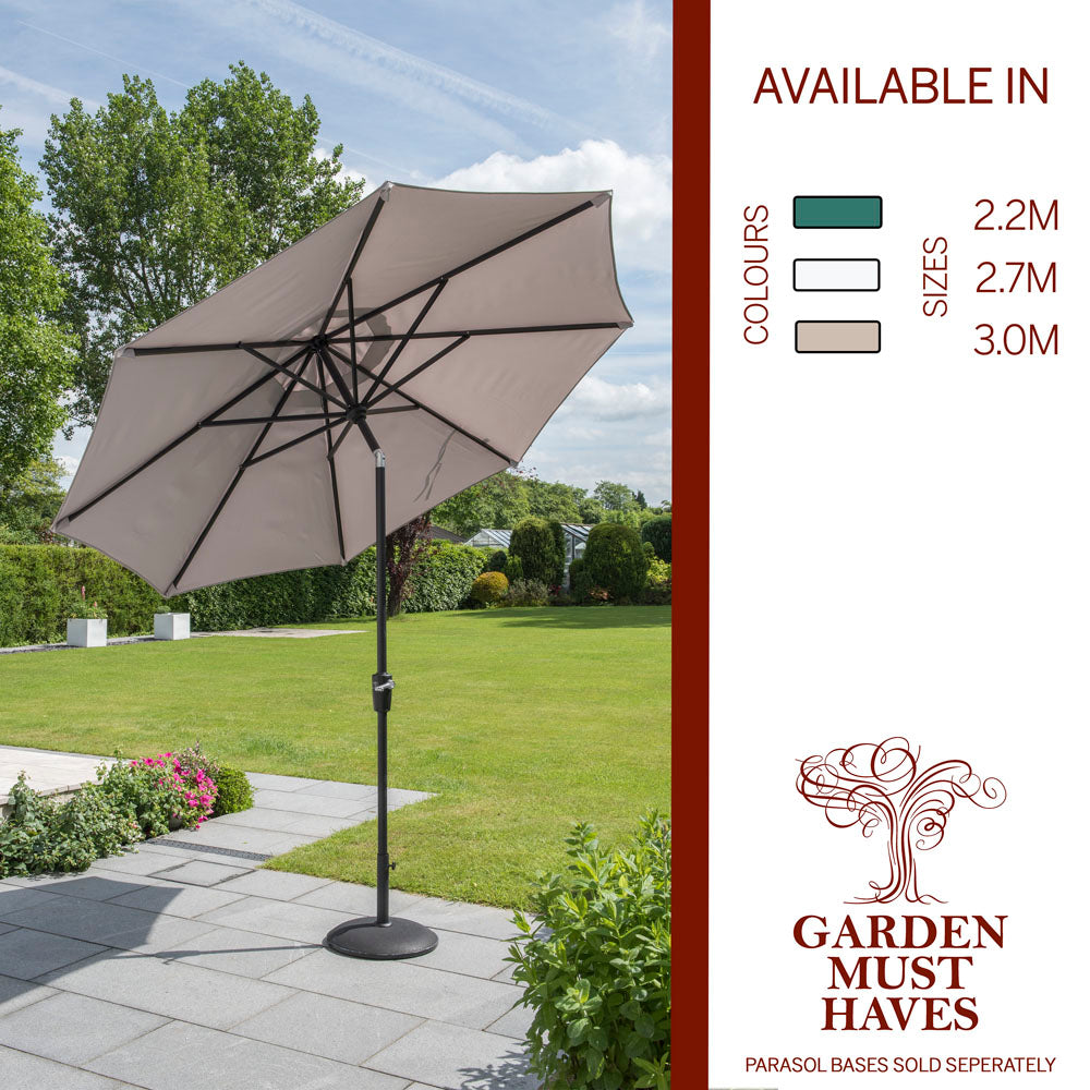 Elizabeth - 3m Mouse Grey Parasol