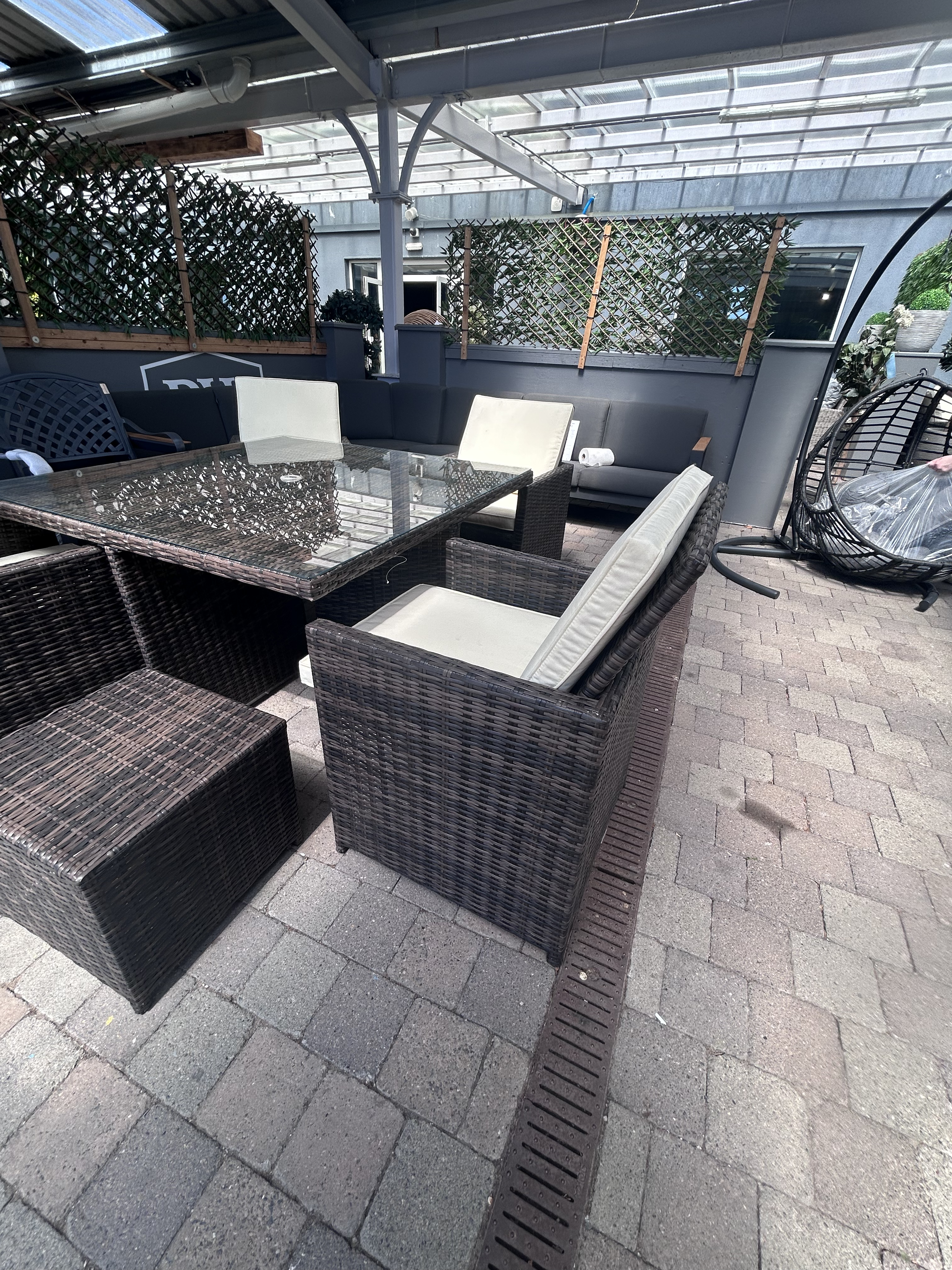 Cube 4 Seater Natural Rattan Set - Clearance