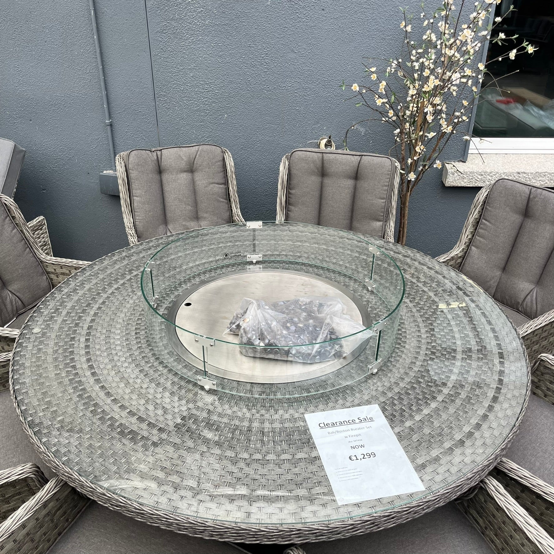 Bali/Boston 8-Seater Fire Pit Set - Clearance