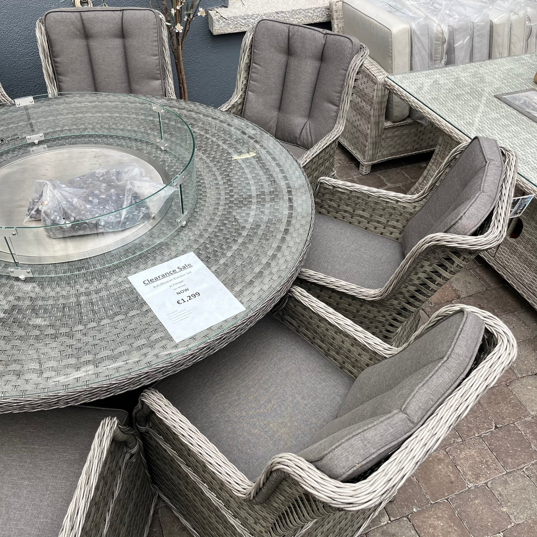 Bali/Boston 8-Seater Fire Pit Set - Clearance