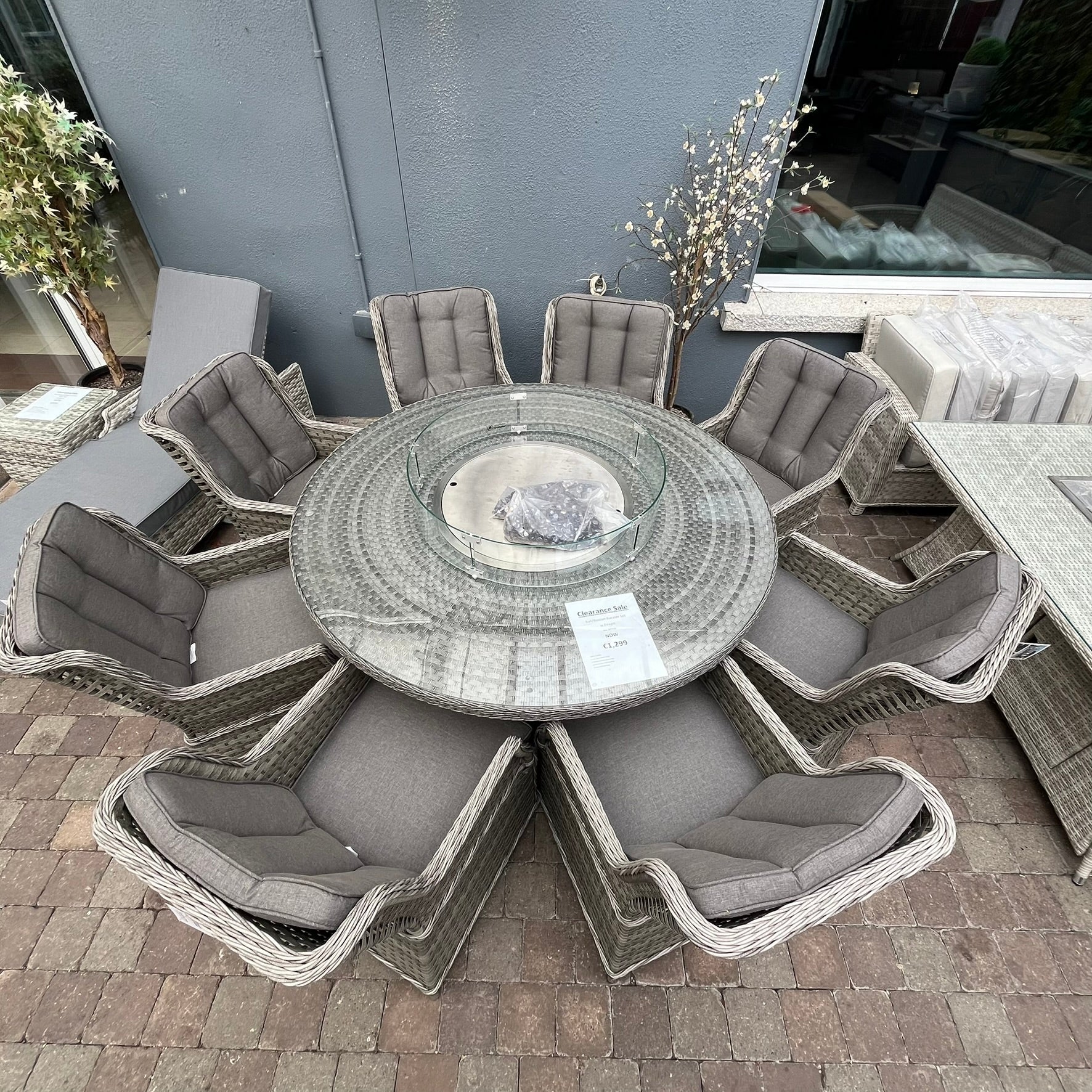 Bali/Boston 8-Seater Fire Pit Set - Clearance