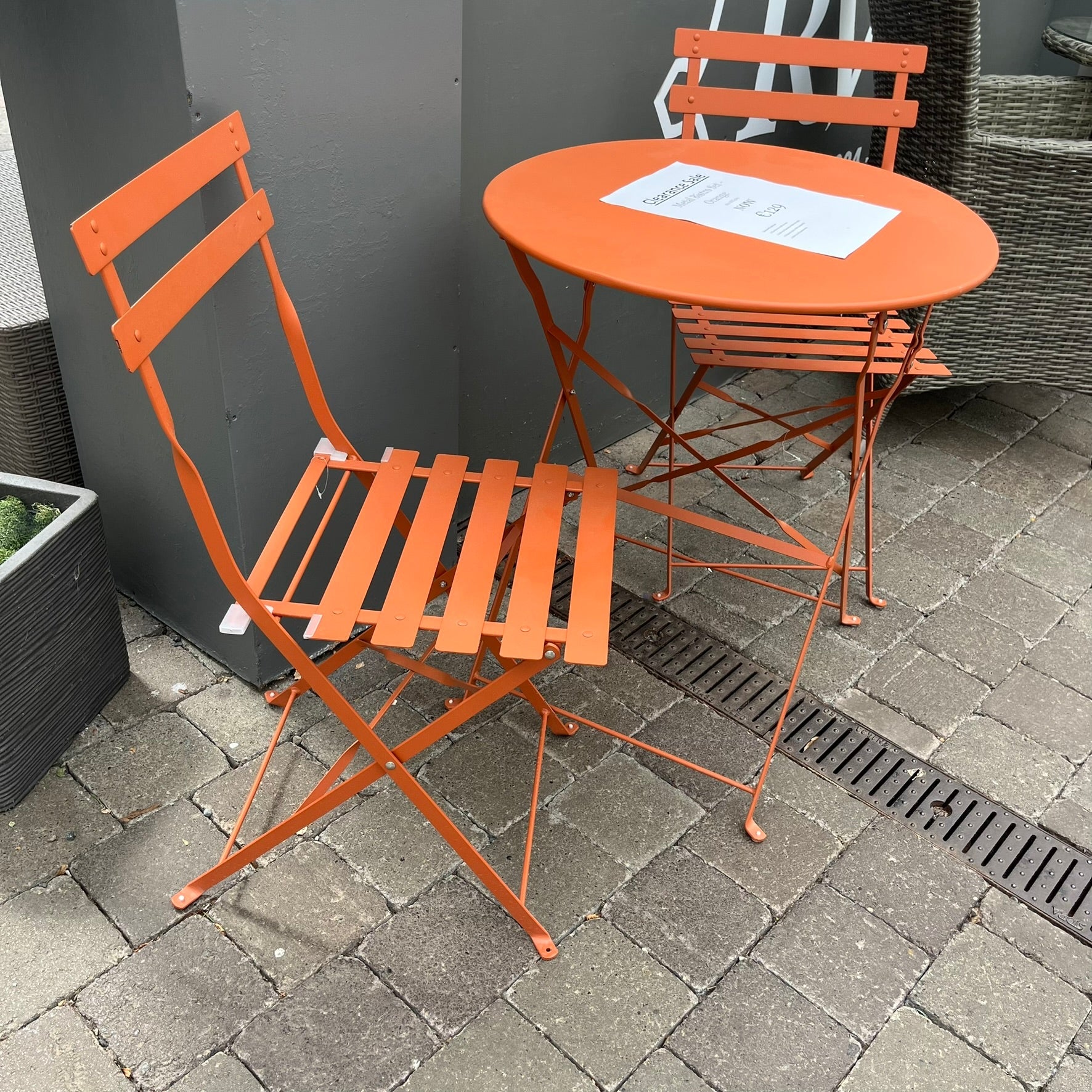 Metal Bistro Set (Orange) - Clearance