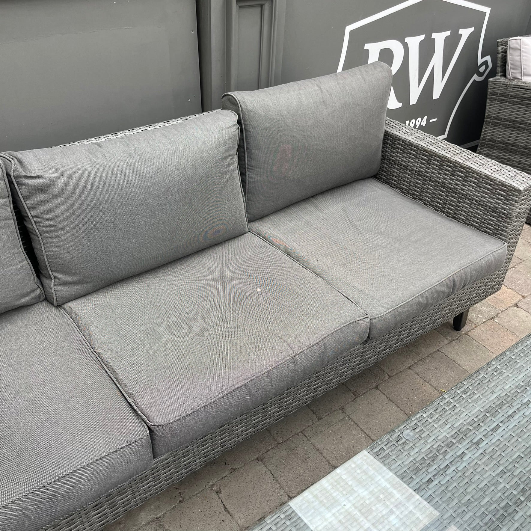 Corner Sofa Set with Storage Box - Grey
