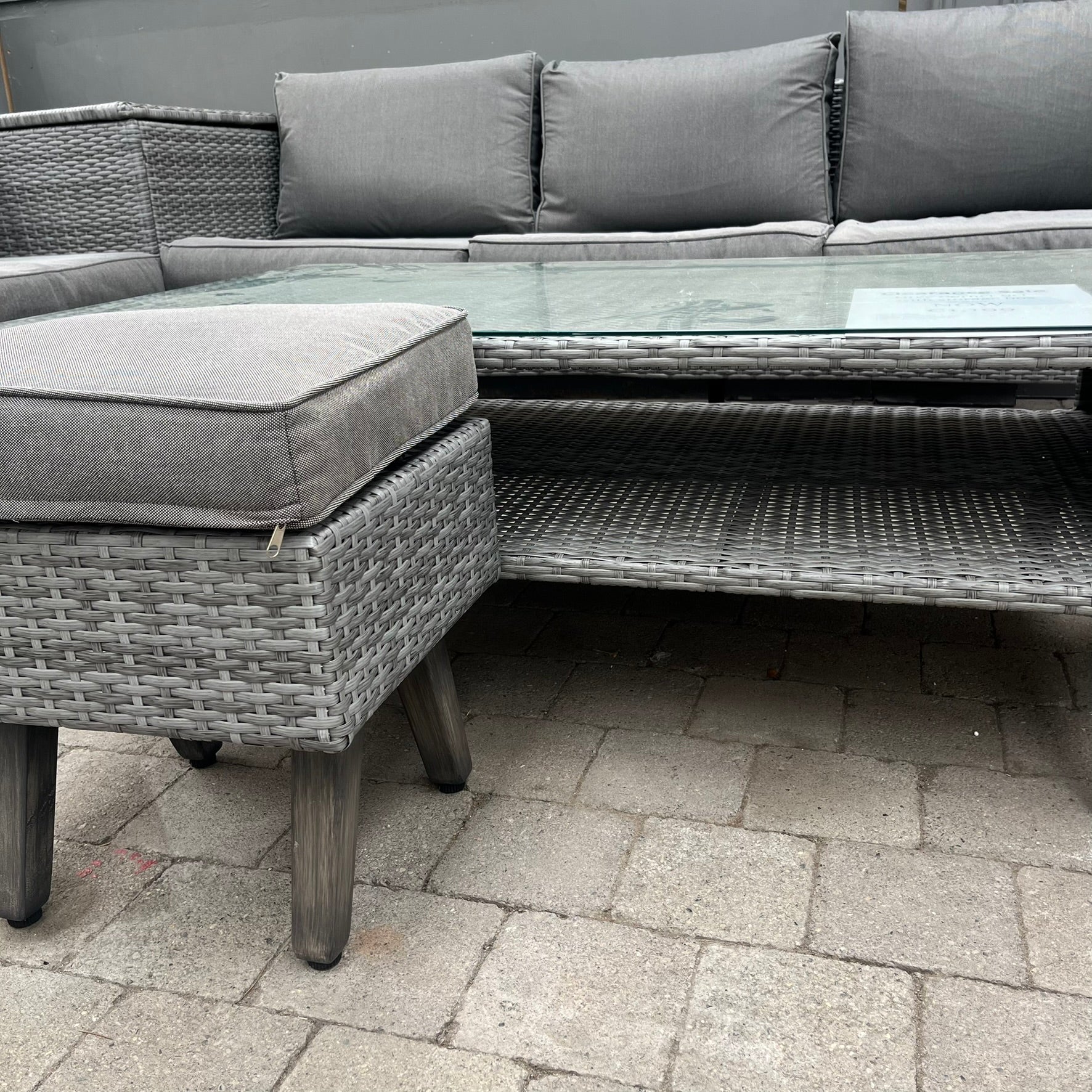 Corner Sofa Set with Storage Box - Grey