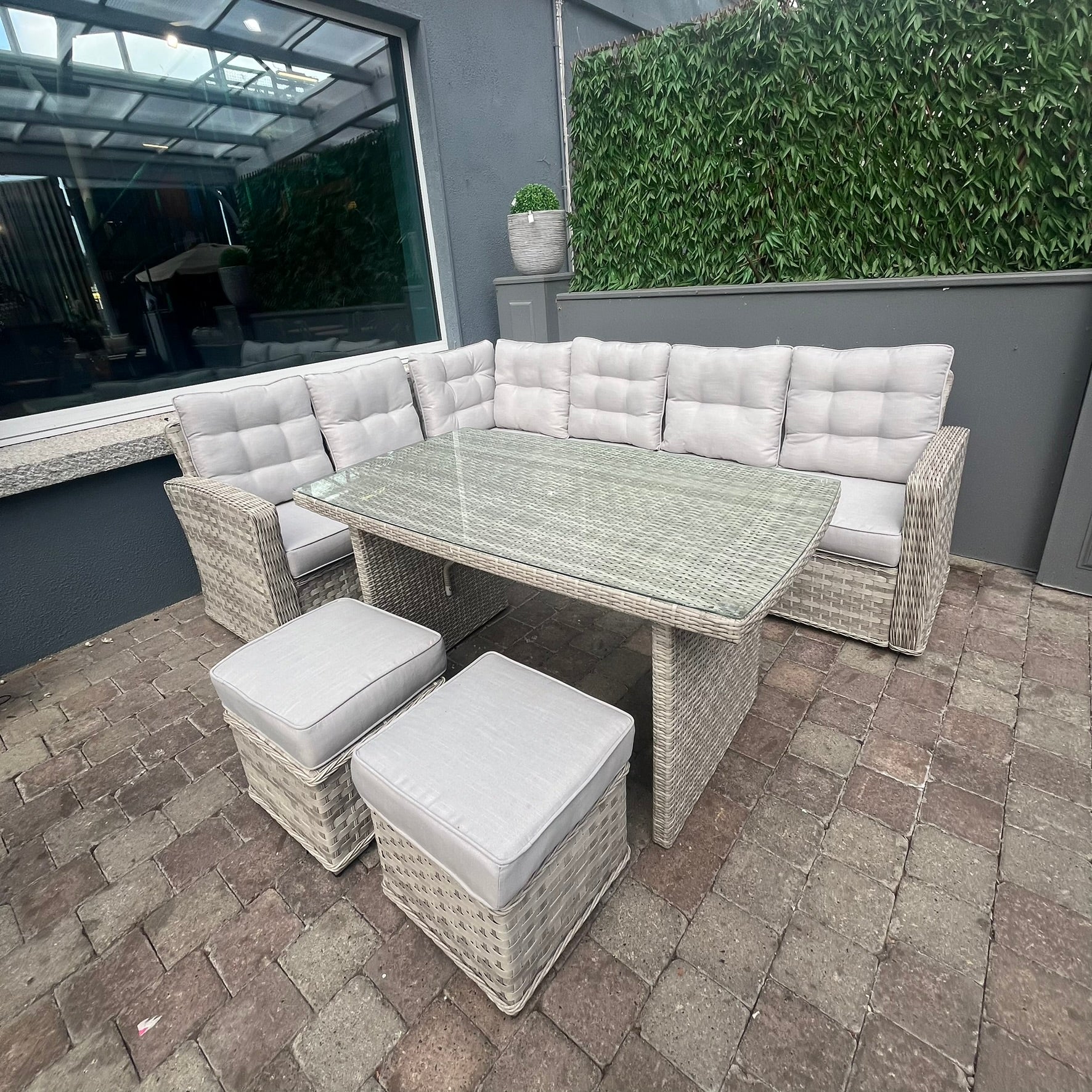 Ravenna Corner Set (White Wash) - Clearance