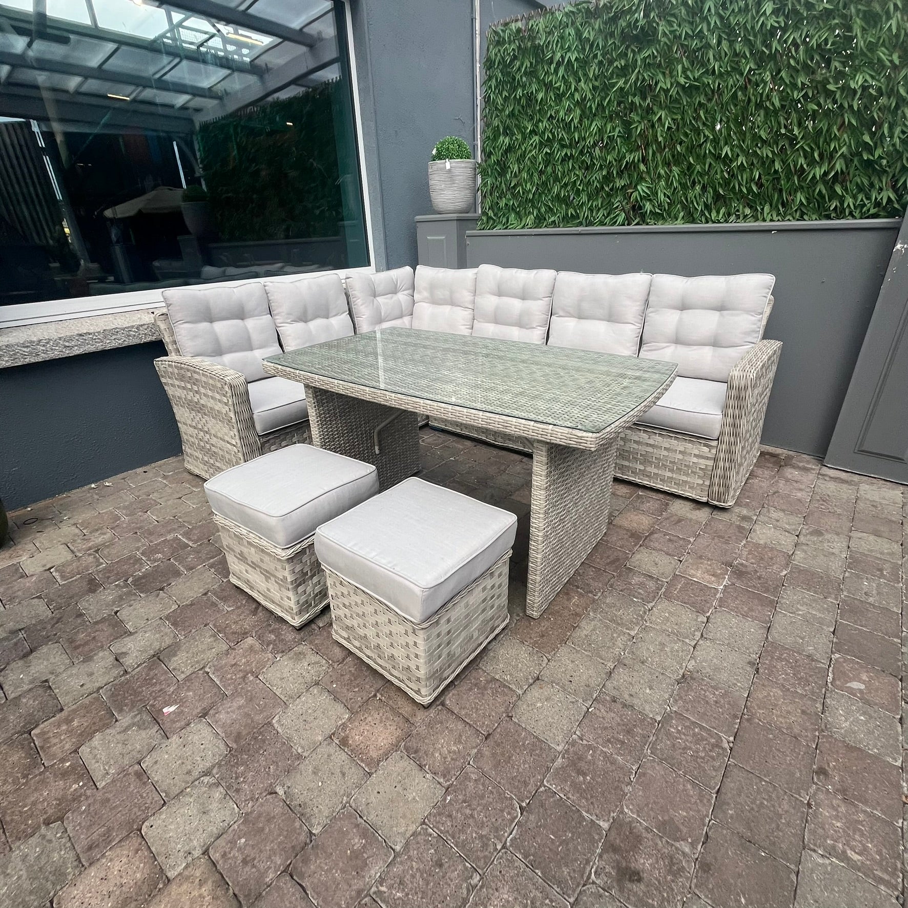 Ravenna Corner Set (White Wash) - Clearance