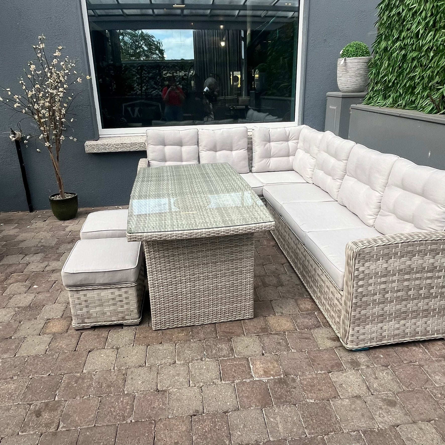 Ravenna Corner Set (White Wash) - Clearance