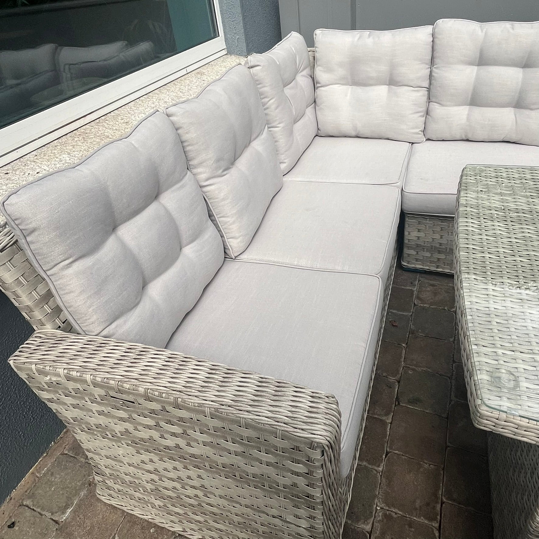 Ravenna Corner Set (White Wash) - Clearance
