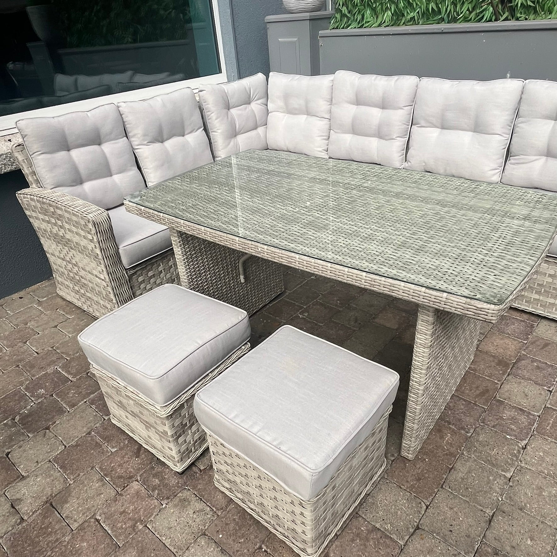 Ravenna Corner Set (White Wash) - Clearance