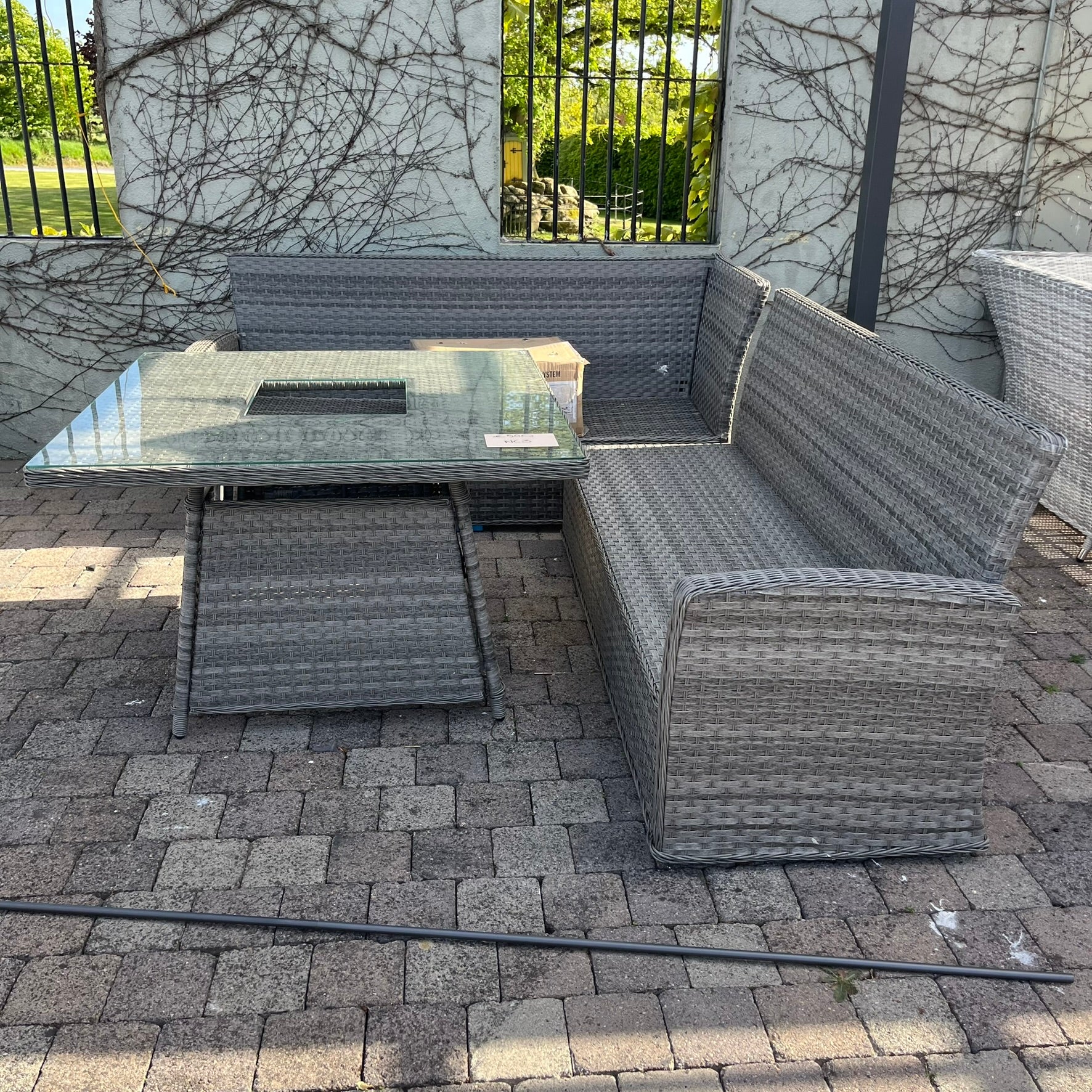 Casual Dining with Firepit Set (Grey) - Clearance