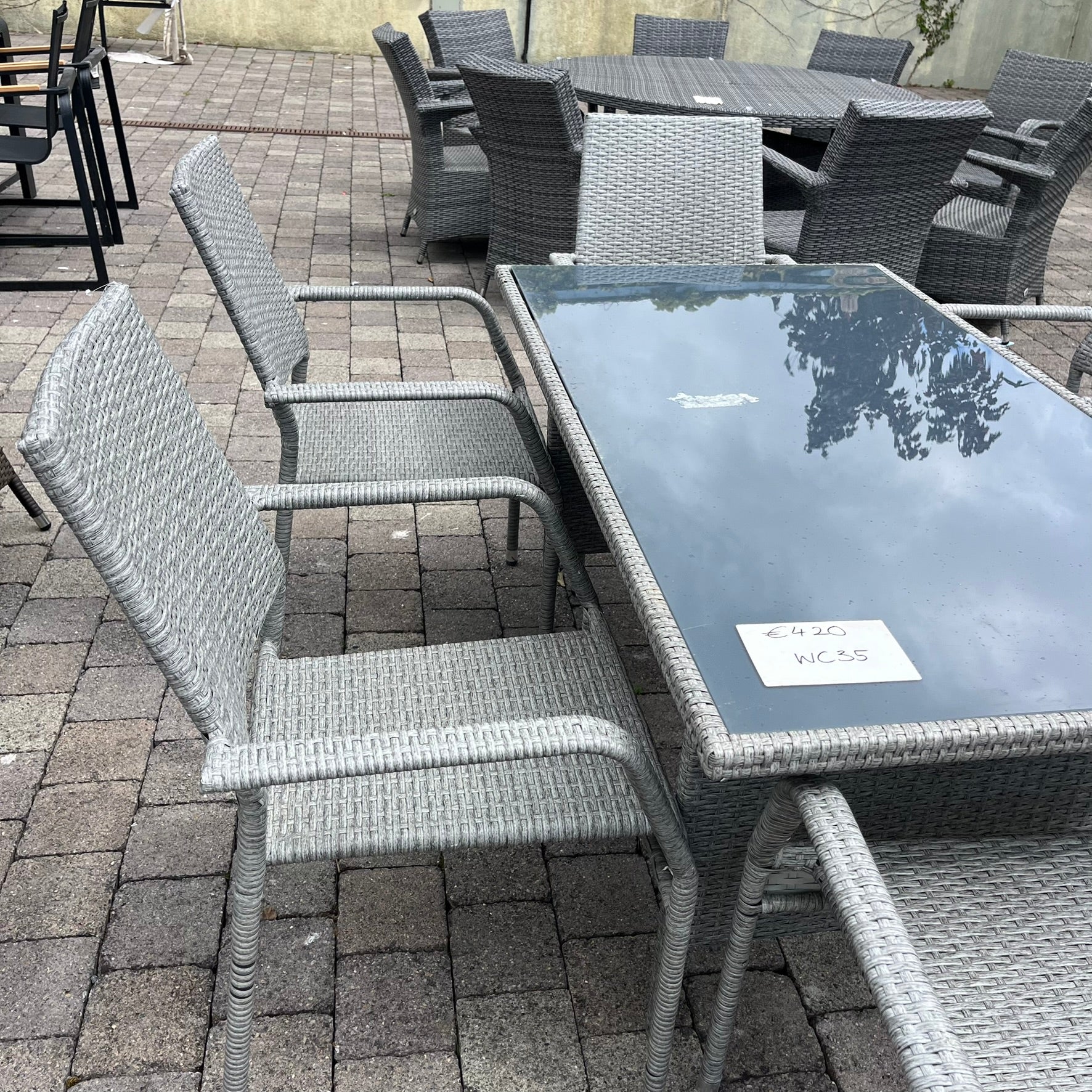 Grey 6 Seater Rectangle Set- Clearance