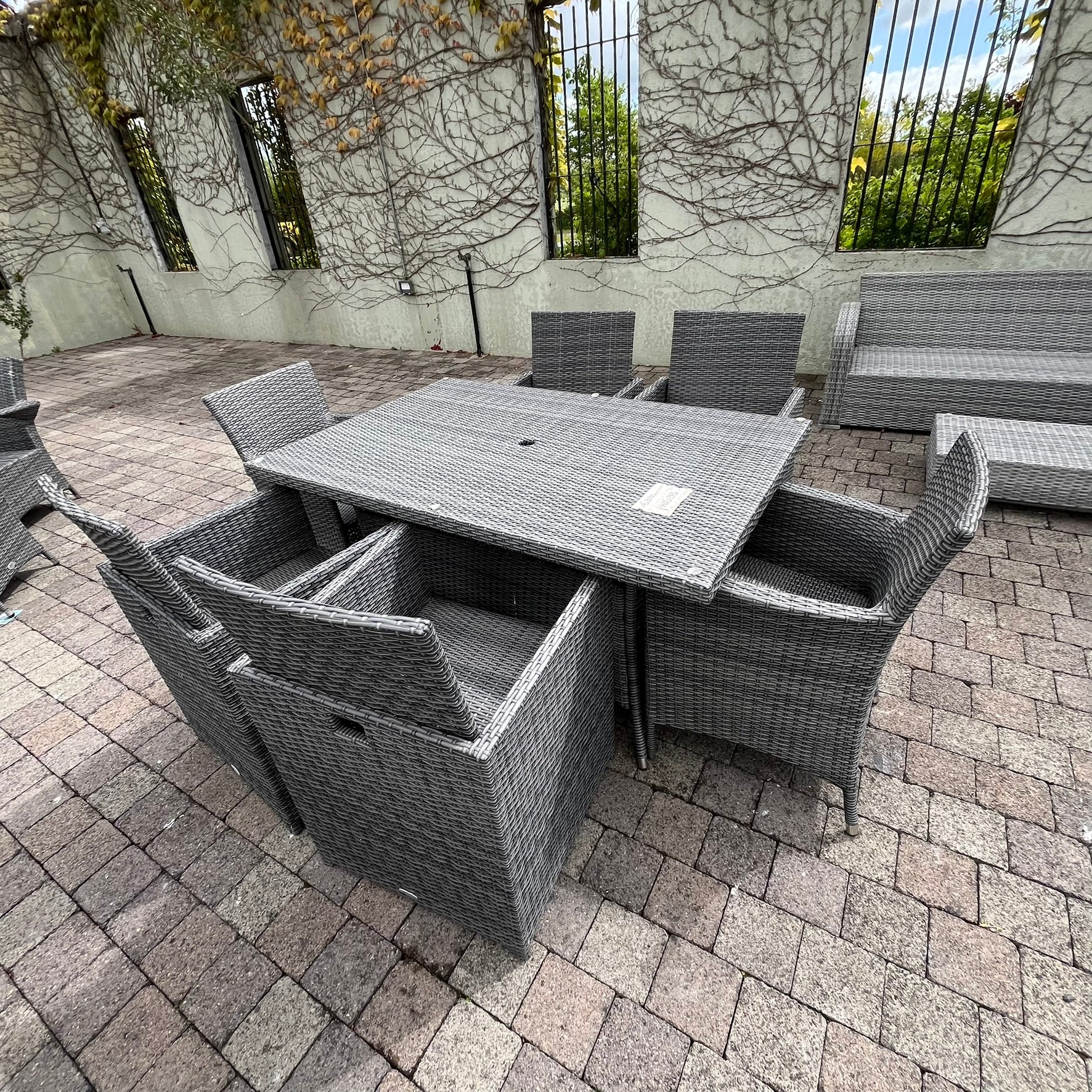 Gardina 6 Seater Set - Rectangle Grey - Clearance