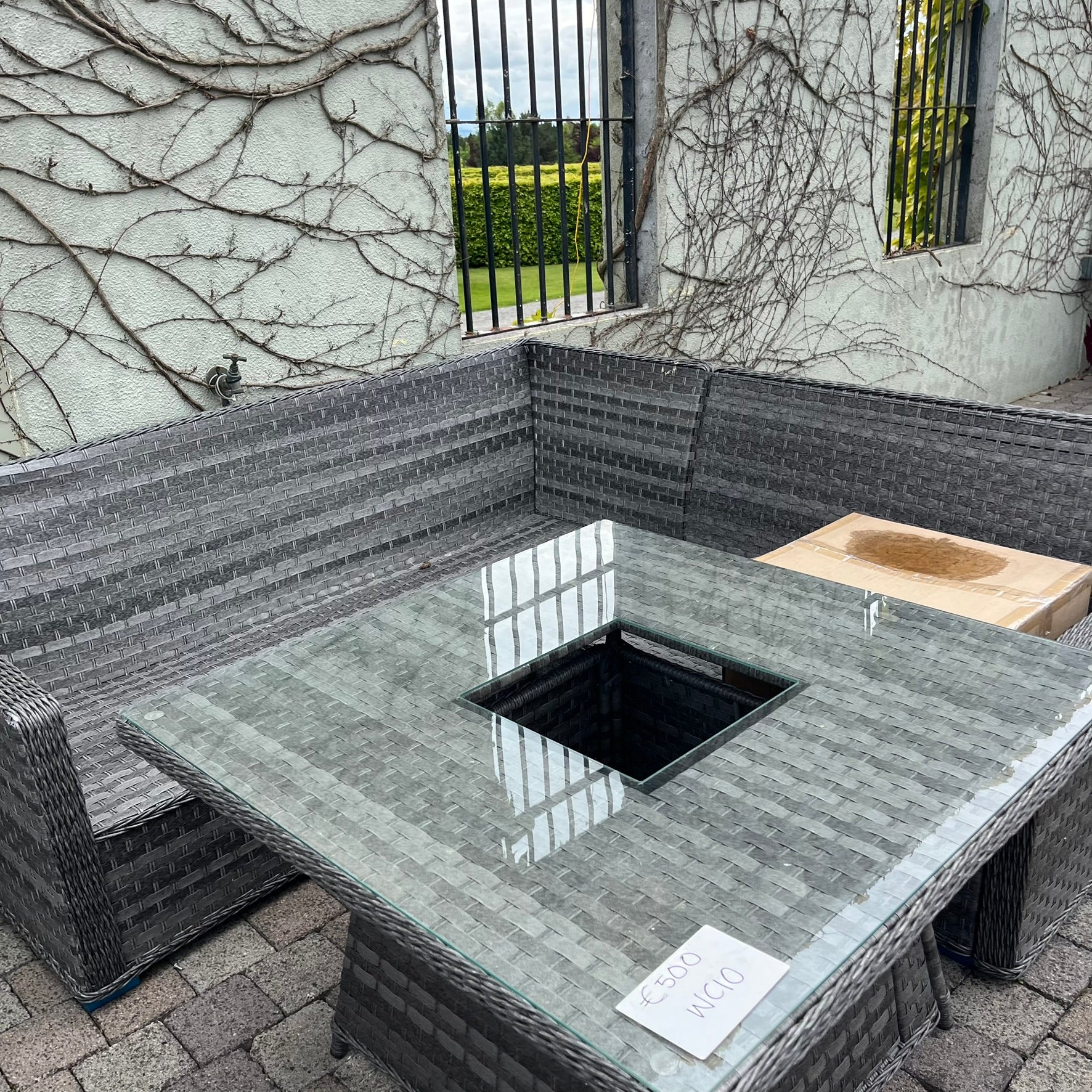 Casual Dining with Firepit Set (Grey) - Clearance
