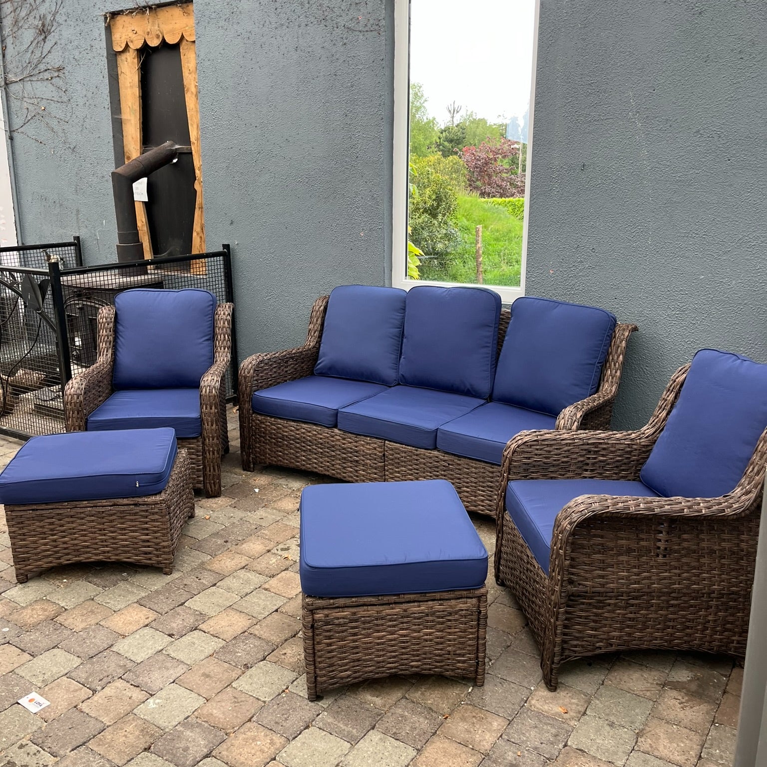 Cappani Navy Sofa Set - Clearance