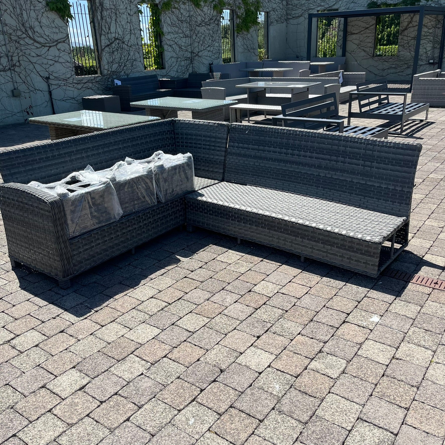 Corner Sofa Set with Footstools - Clearance