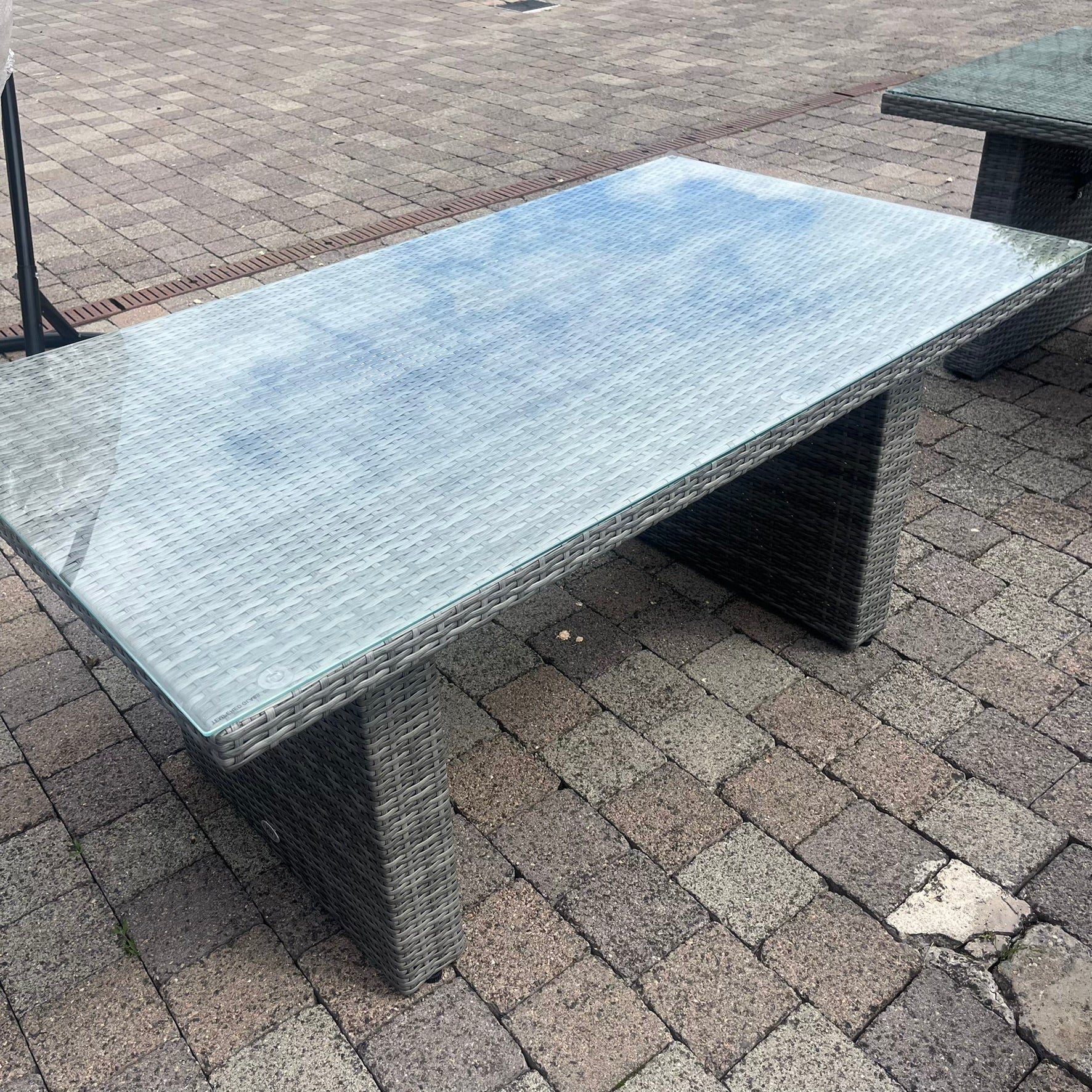 Oxford Rectangular Table With Glass - Clearance