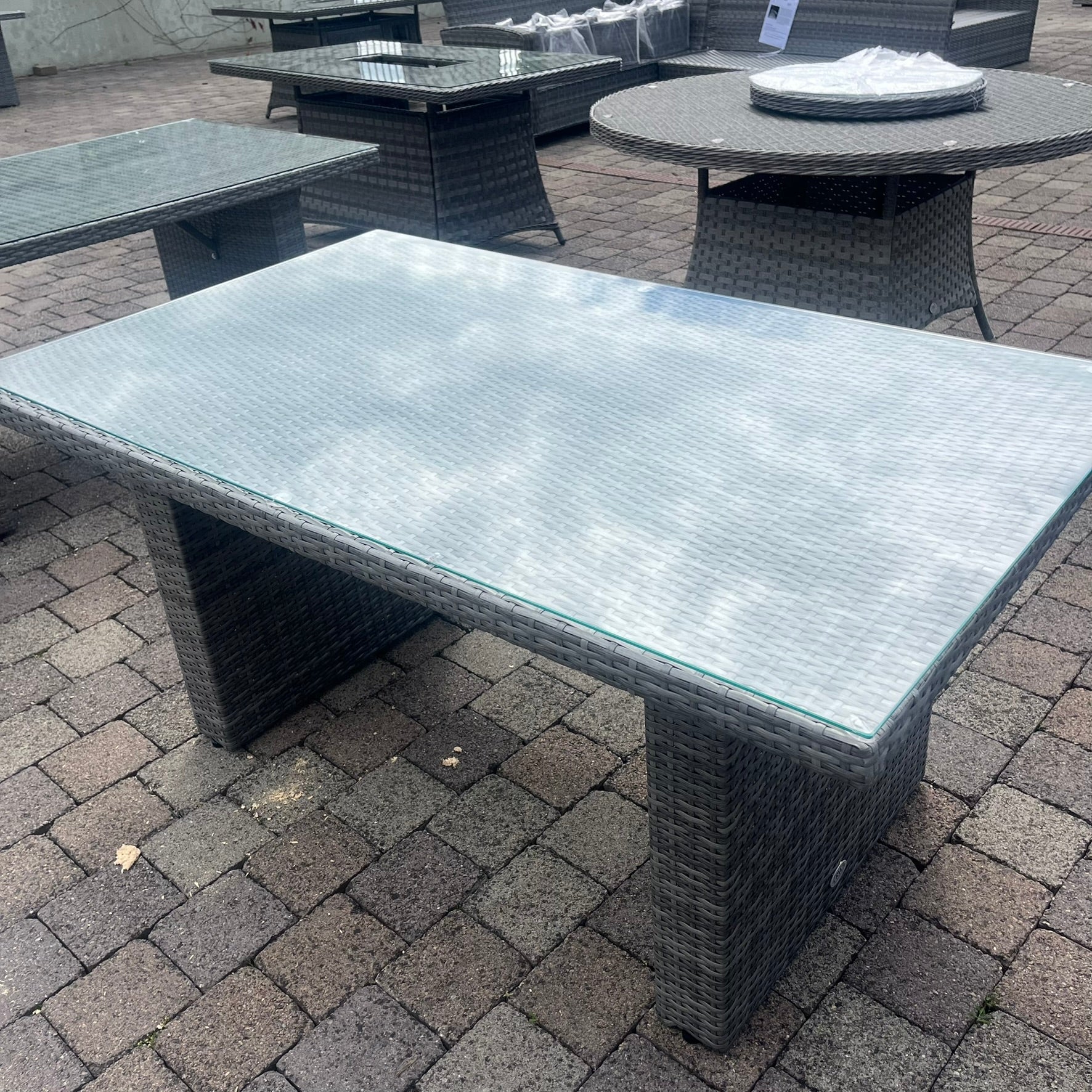 Oxford Rectangular Table With Glass - Clearance