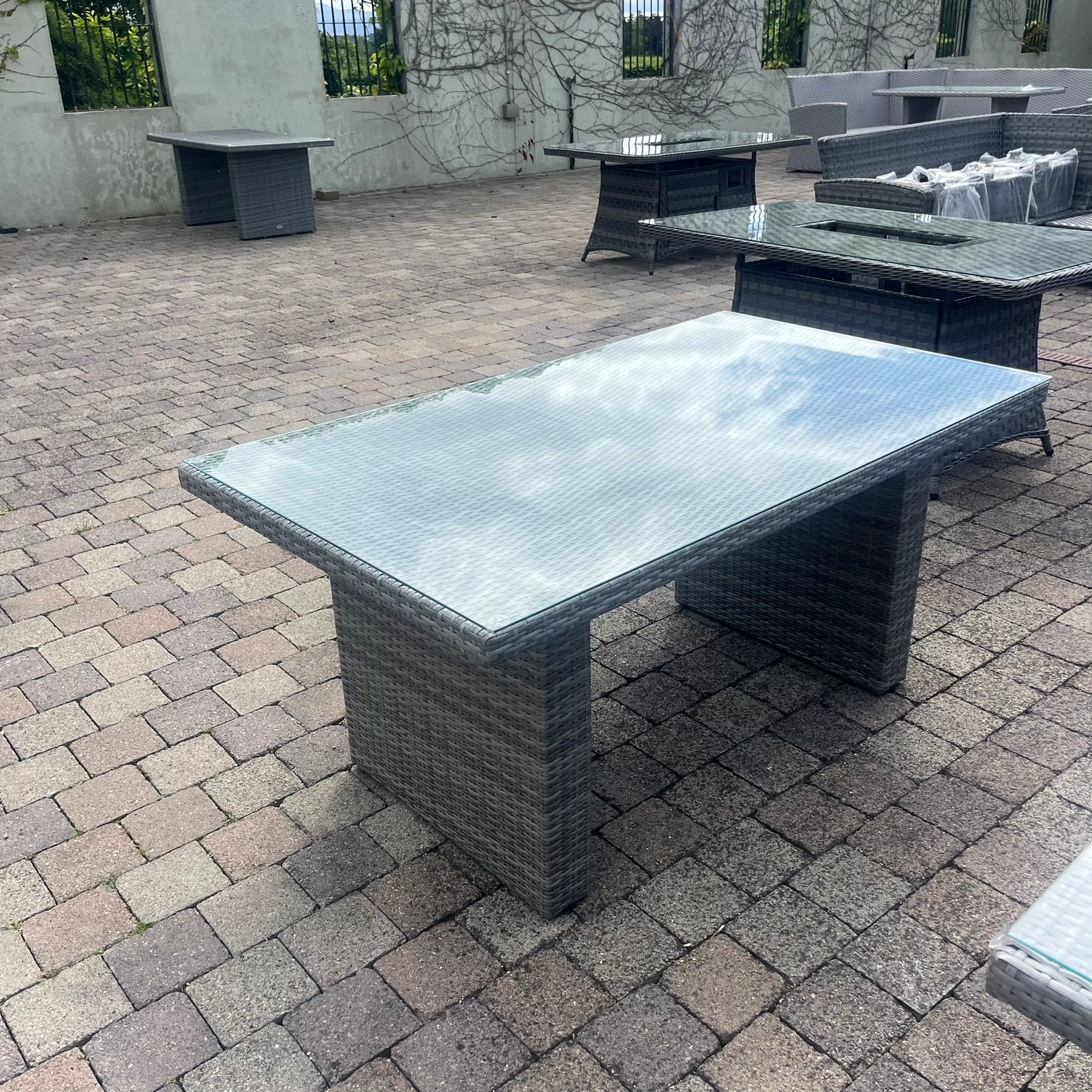 Oxford Rectangular Table With Glass - Clearance