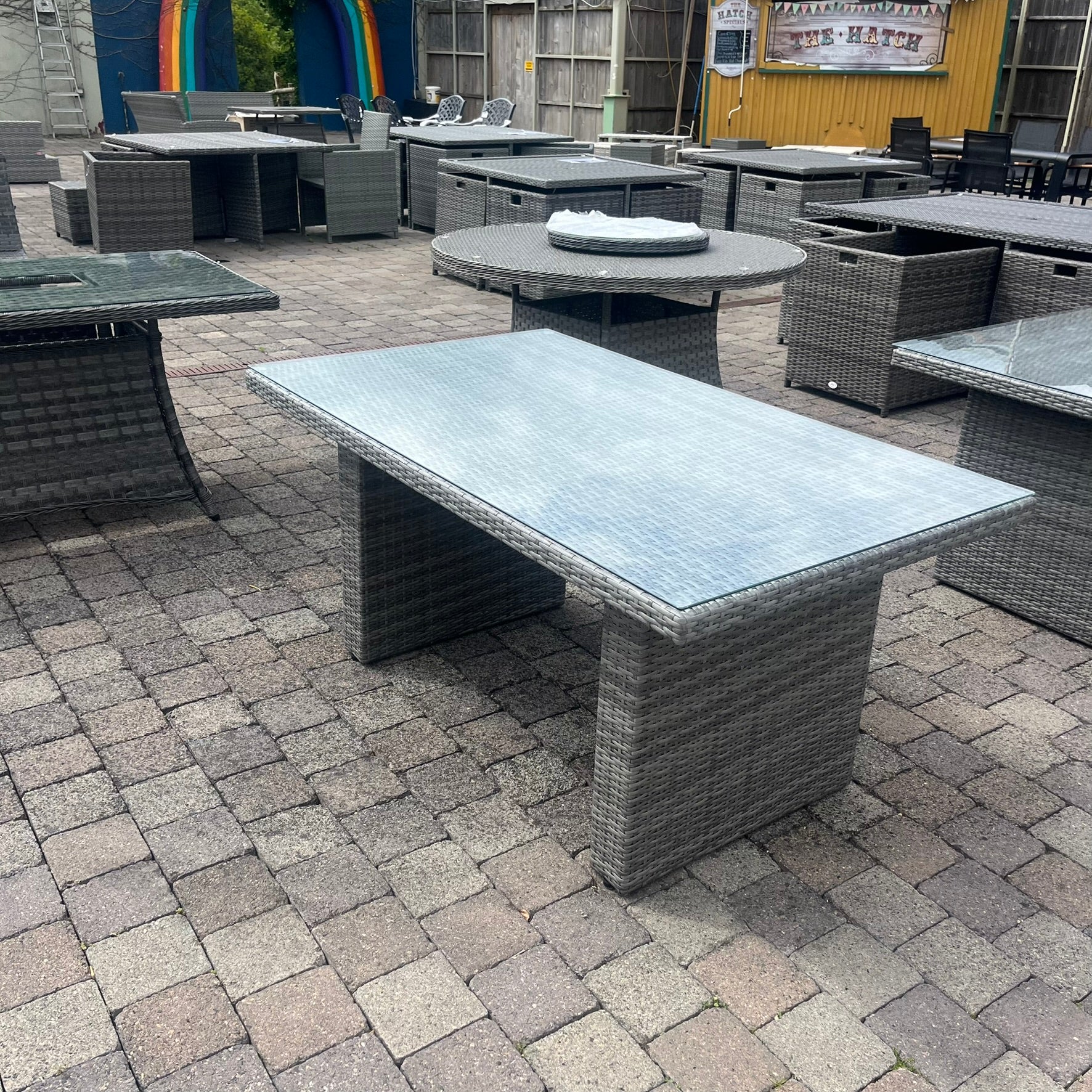 Oxford Rectangular Table With Glass - Clearance