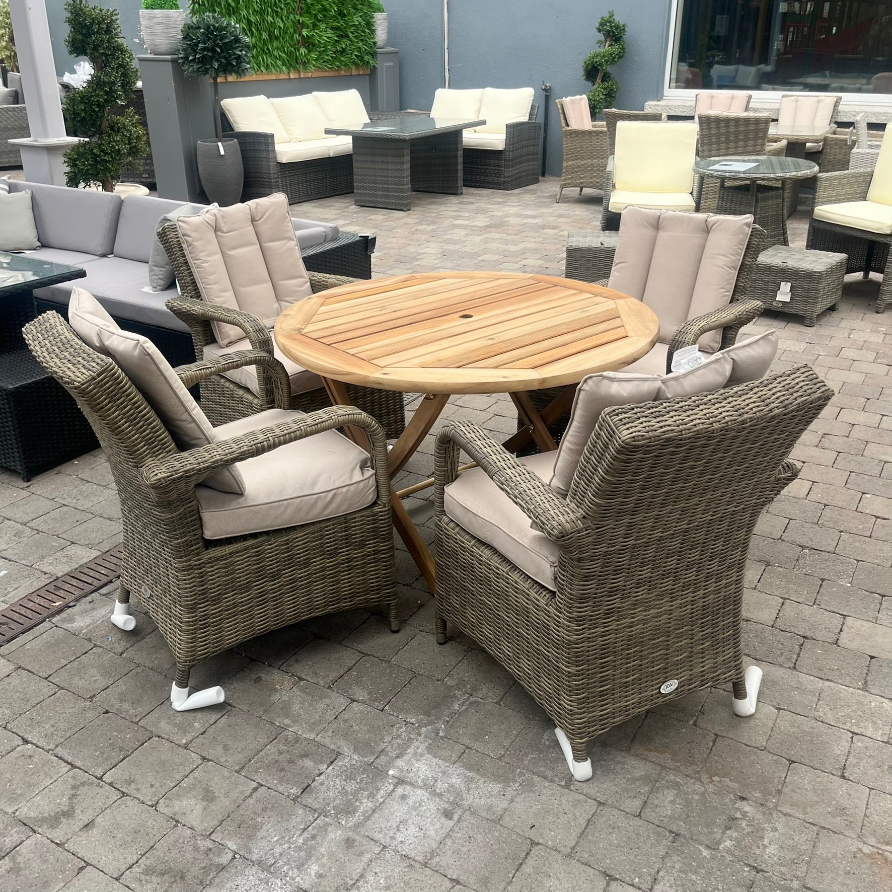 Wooden Table With Chester Chairs - Clearance