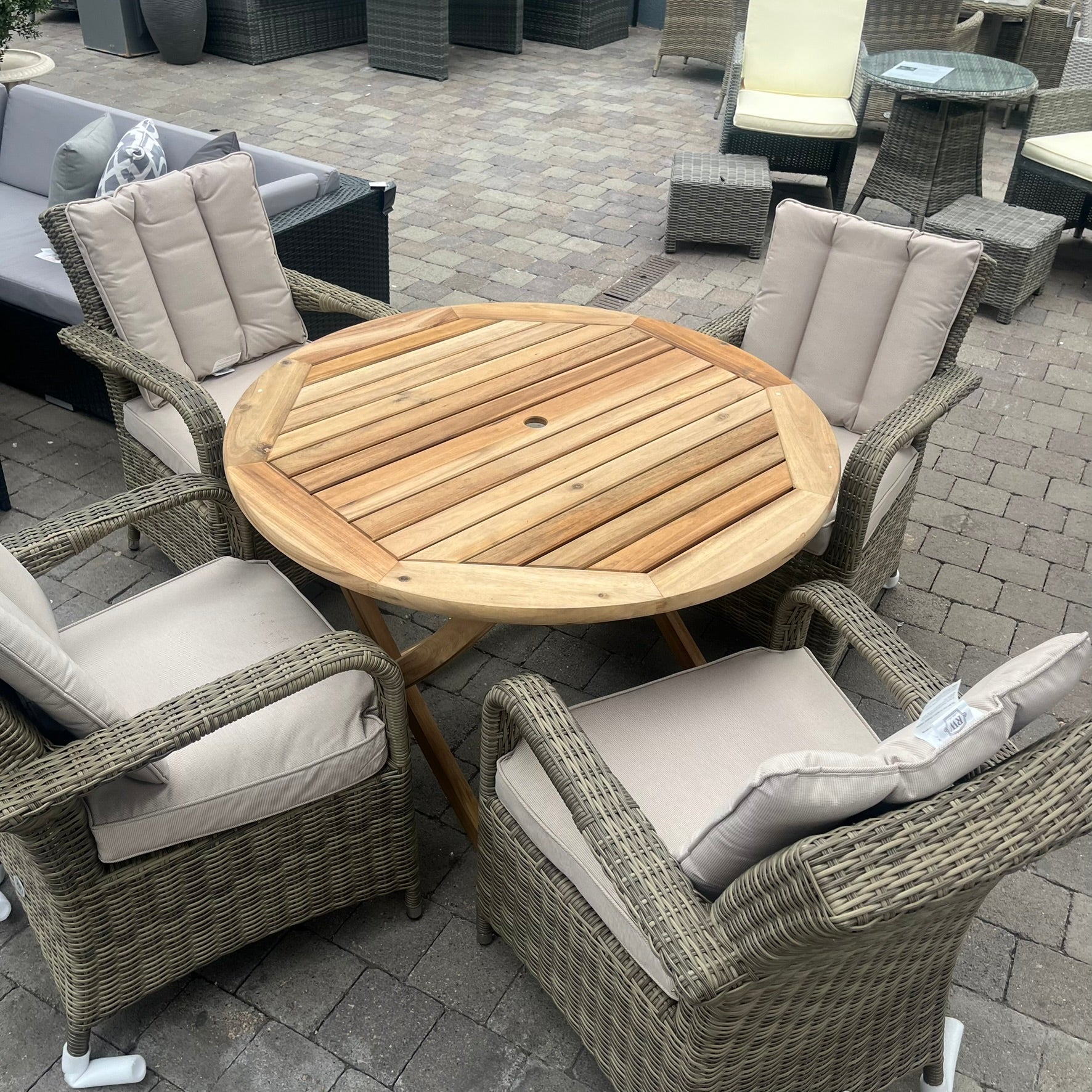 Wooden Table With Chester Chairs - Clearance
